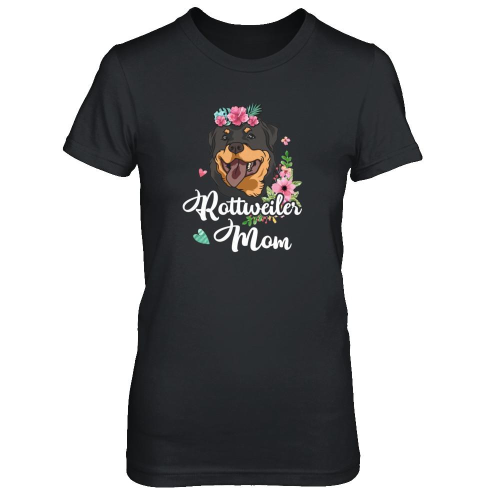 Rottweiler Mom Funny Dog Mom Gift Idea-T-Shirt & Tank Top-Women's T-Shirt-Black