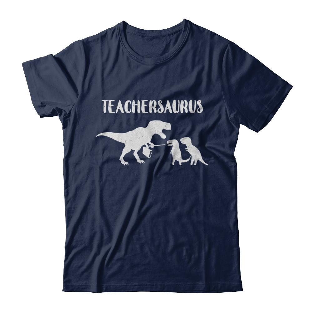 Teacher Funny Teachersaurus Dinosaur-T-Shirt & Hoodie-Classic T-Shirt-Navy