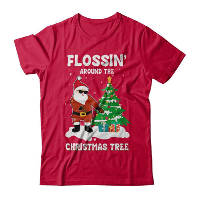 Flossin' Around The Christmas Tree Flossing Santa-T-Shirt & Hoodie-Classic T-Shirt-Red
