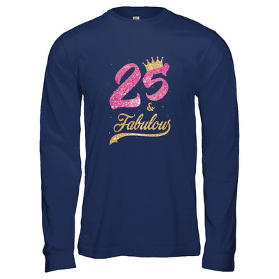 25 And Fabulous 1996 25th Birthday Gift-T-Shirt & Tank Top-Long Sleeve T-Shirt-Navy