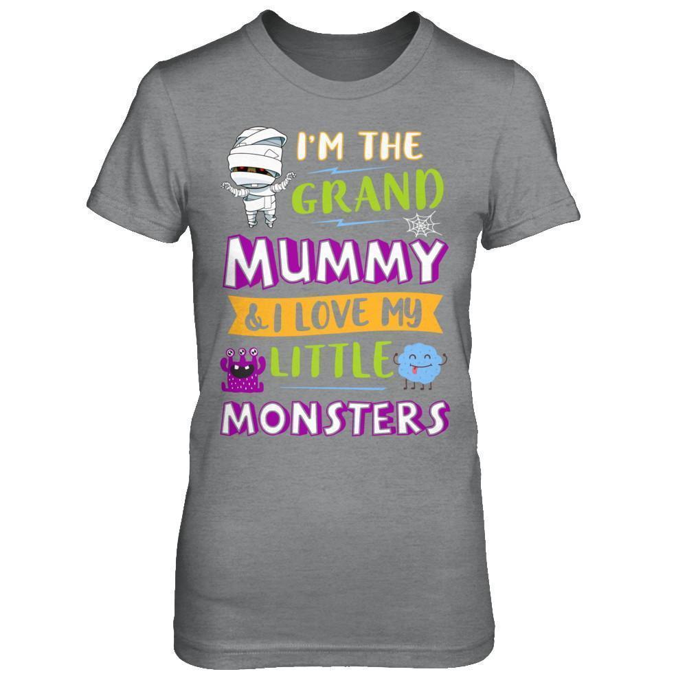 Halloween I'm The Grand Mummy And I Love My Little Monsters-T-Shirt & Hoodie-Women's T-Shirt-Sport Grey
