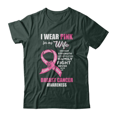 Breast Cancer I Wear Pink For My Wife Husband-T-Shirt & Hoodie-Classic T-Shirt-Forest Green