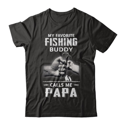 My Favorite Fishing Buddy Calls Me Papa Fish Fathers Day-T-Shirt & Hoodie-Classic T-Shirt-Black