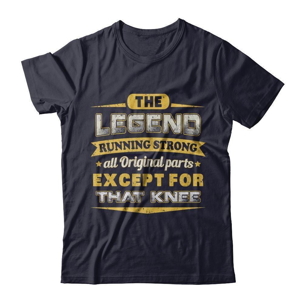 The Legend Running Strong All Original Parts Except Knee-T-Shirt & Hoodie-Premium T-Shirt-Midnight Navy