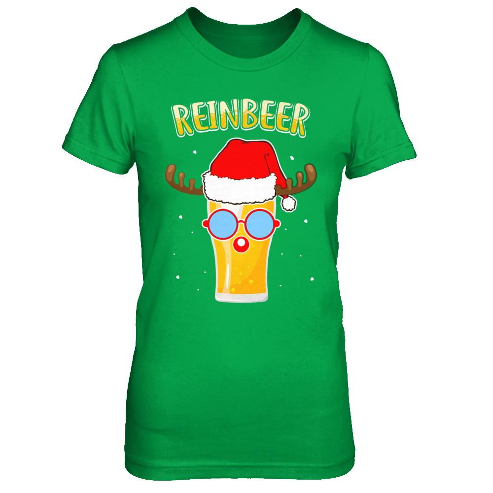 Funny Christmas Gift Beer Reindeer Lovers Reinbeer-T-Shirt & Sweatshirt-Women's T-Shirt-Irish Green