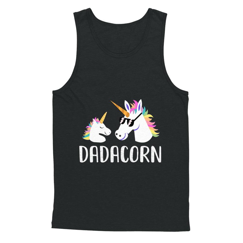 Dadacorn Unicorn Dad And Baby Fathers Day-T-Shirt & Hoodie-Unisex Tank-Black