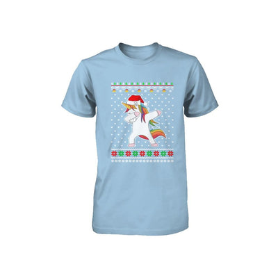 Dabbing Tangled Lights Ugly Christmas Sweater Girls Youth-Youth Shirt-Toddler T-Shirt-Light Blue
