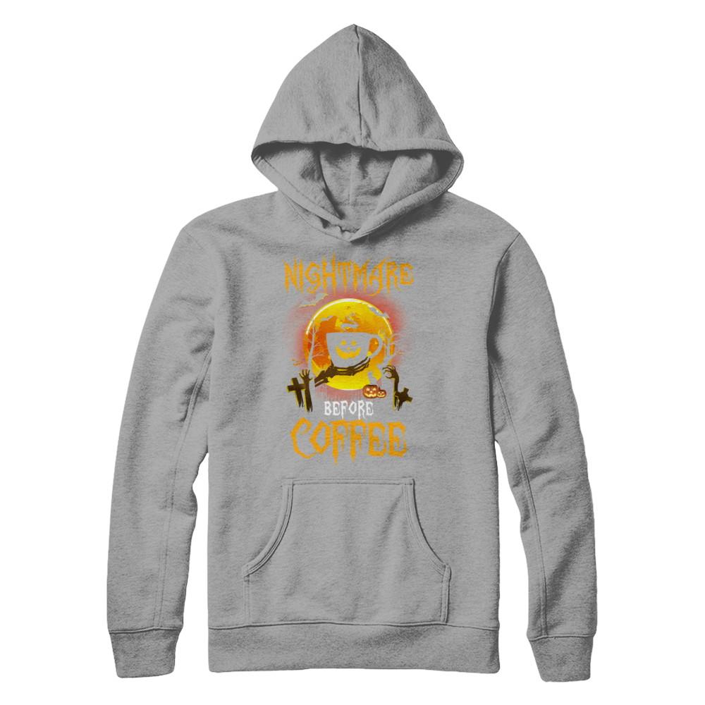 Nightmare Before Coffee Funny Halloween Gift-T-Shirt & Hoodie-Pullover Hoodie-Light Steel