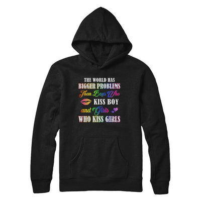 Lgbt Gay Lesbian The World Has Bigger Problems Than Boys-T-Shirt & Hoodie-Pullover Hoodie-Black