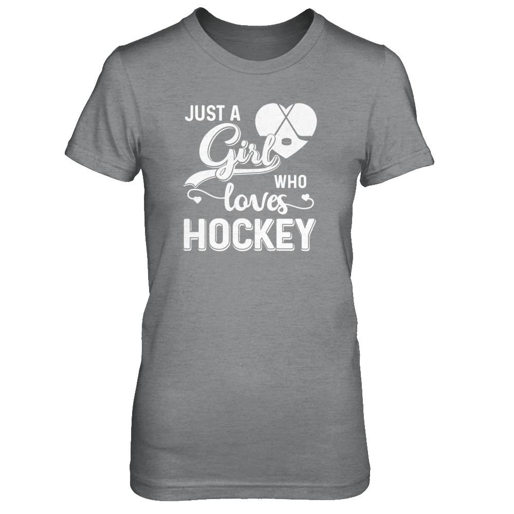 Just A Girl Who Loves Hockey-T-Shirt & Tank Top-Women's T-Shirt-Sport Grey