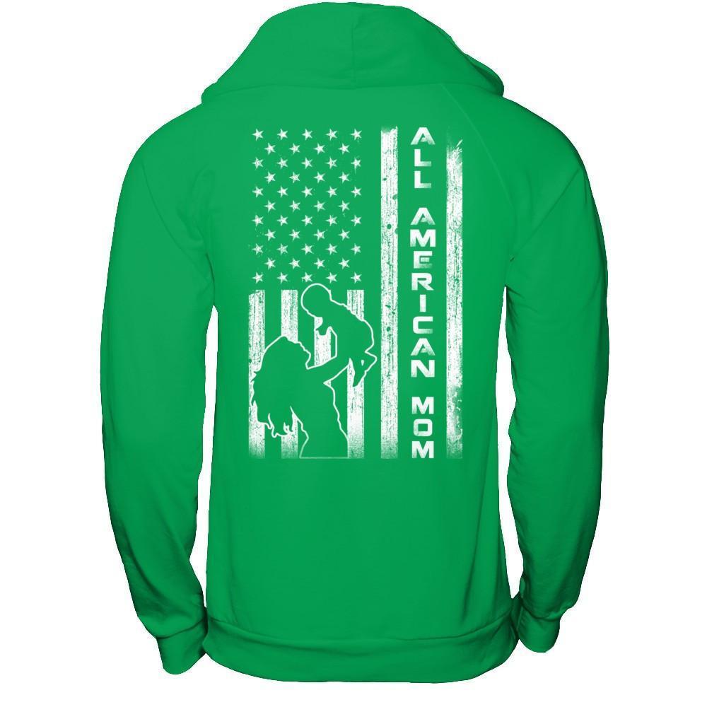 All American Mom Flag-T-Shirt & Hoodie-Pullover Hoodie-Irish Green