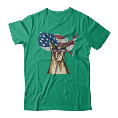 Funny Patriot Boxer Dog 4Th Of July American Flag-T-Shirt & Hoodie-Classic T-Shirt-Kelly Green