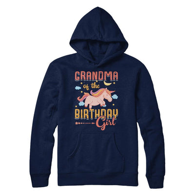 Grandma Of The Birthday Girl Unicorn-T-Shirt & Hoodie-Pullover Hoodie-Navy