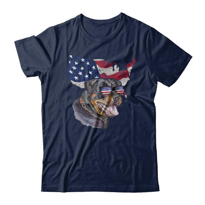 Funny Patriot Rottweiler Dog 4Th Of July American Flag-T-Shirt & Hoodie-Classic T-Shirt-Navy
