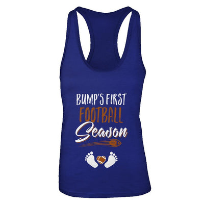 Bump's First Football Season Mommy Mothers Day-T-Shirt & Tank Top-Women's Ideal Racerback Tank-Royal