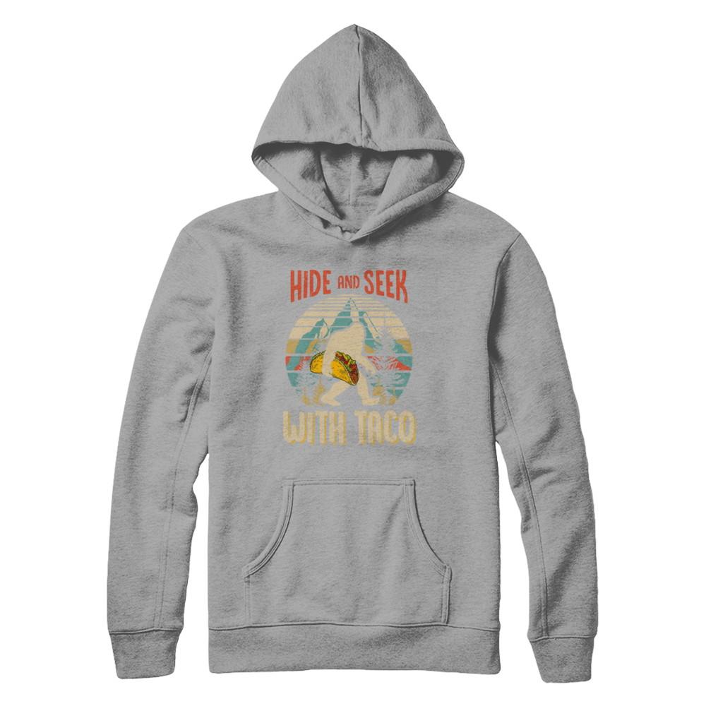 Bigfoot Carrying Taco Hide And Seek Sasquatch-T-Shirt & Hoodie-Pullover Hoodie-Light Steel