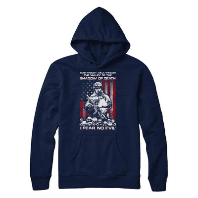 Veteran I Walk Through Shadow Of Death I Fear No Evil-T-Shirt & Hoodie-Pullover Hoodie-Navy
