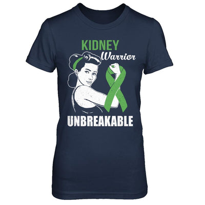 Kidney Disease Warrior Unbreakable Kidney Disease Awareness-T-Shirt & Hoodie-Women's T-Shirt-Navy