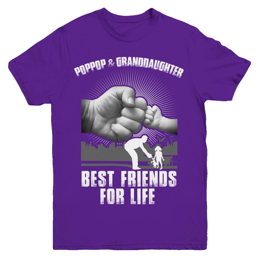 Poppop And Granddaughter Best Friends For Life Youth-Youth Shirt-Youth T-Shirt-Purple