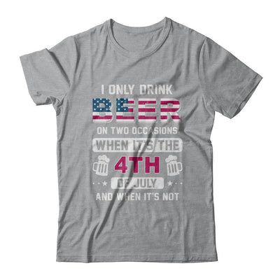 Funny Drinking Beer 4Th Of July Party American Flag-T-Shirt & Hoodie-Classic T-Shirt-Sport Grey