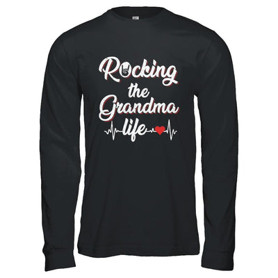 Rocking The Grandma Life Mothers Day Gifts-T-Shirt & Hoodie-Long Sleeve T-Shirt-Black