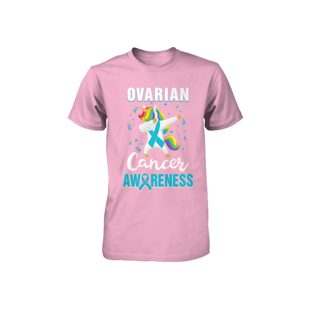 Inspirational Ovarian Cancer Awareness Unicorn Support Youth-Youth Shirt-Toddler T-Shirt-Pink