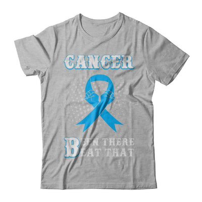 Prostate Cancer Been There Beat That Blue Awareness Ribbon-T-Shirt & Hoodie-Premium T-Shirt-Heather Gray