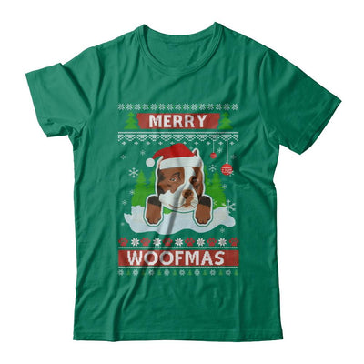 Pitbull Merry Woofmas Ugly Christmas Sweater-T-Shirt & Sweatshirt-Classic T-Shirt-Kelly Green