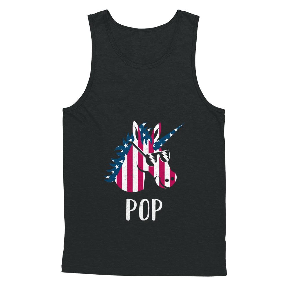 Patriotic Pop Unicorn Americorn 4Th Of July-T-Shirt & Hoodie-Unisex Tank-Black