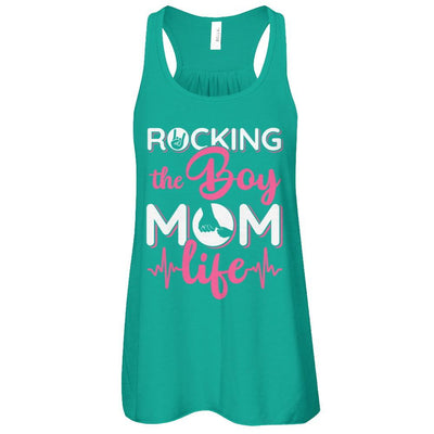 Rocking The Boy Mom Life-T-Shirt & Tank Top-Women's Flowy Racerback Tank-Kelly
