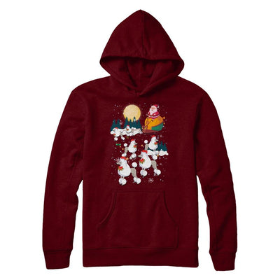 Dog Reindeer Poodle Christmas Gift-T-Shirt & Sweatshirt-Pullover Hoodie-Maroon