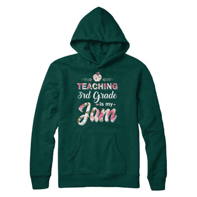 Teaching 3rd Grade Is My Jam Back To School Teacher-T-Shirt & Hoodie-Pullover Hoodie-Deep Forest