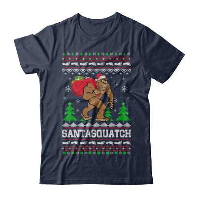 Funny Santasquatch Bigfoot Ugly Christmas Sweater Gift-T-Shirt & Sweatshirt-Classic T-Shirt-Navy