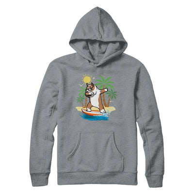 Summer Vacation Dabbing Pit bull Surfing Surfboard Gift-T-Shirt & Hoodie-Pullover Hoodie-Light Steel