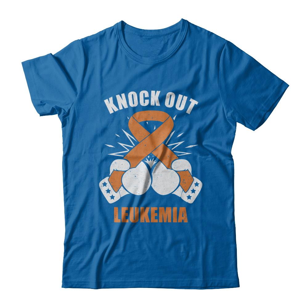 Boxing knock out Leukemia Awareness Support-T-Shirt & Hoodie-Classic T-Shirt-Royal