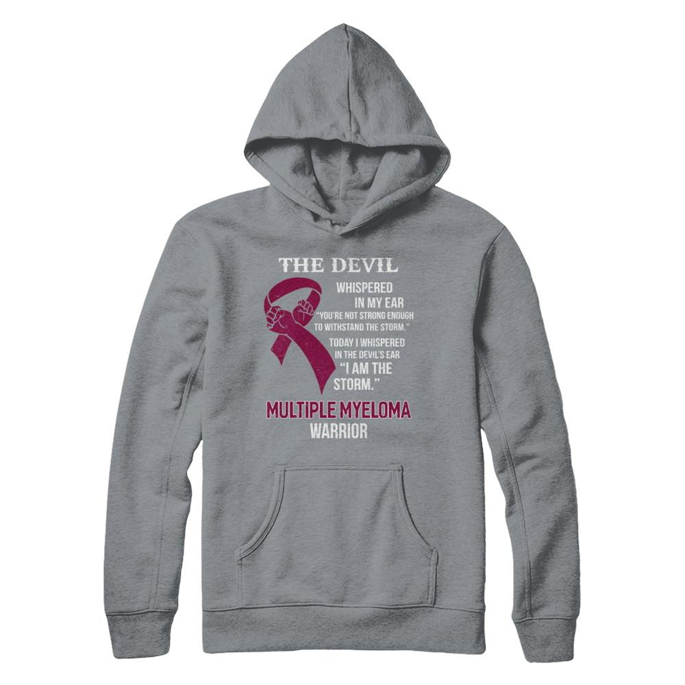 I Am The Storm Support Multiple Myeloma Awareness Warrior Gift-T-Shirt & Hoodie-Pullover Hoodie-Light Steel