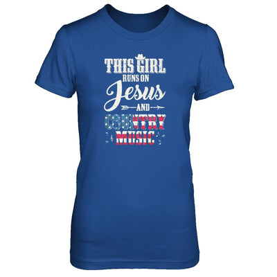 This Girl Runs On Jesus And Country Music-T-Shirt & Tank Top-Women's T-Shirt-Royal
