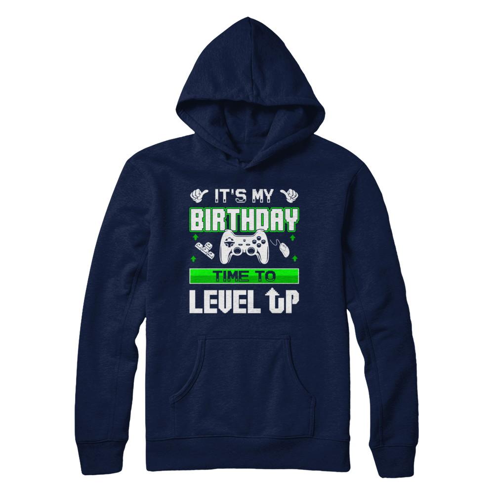 It's My Birthday Time To Level Up-T-Shirt & Hoodie-Pullover Hoodie-Navy