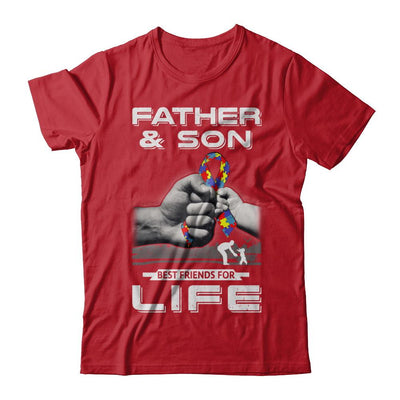 Autism Awareness Father And Son Best Friends For Life-T-Shirt & Hoodie-Classic T-Shirt-Red