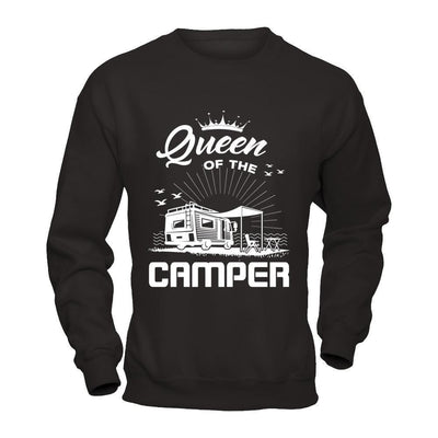 Queen Of The Camper-T-Shirt & Hoodie-Crewneck Sweatshirt-Black