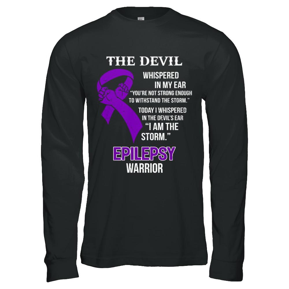 I Am The Storm Support Epilepsy Awareness Warrior Gift-T-Shirt & Hoodie-Long Sleeve T-Shirt-Black