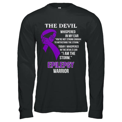 I Am The Storm Support Epilepsy Awareness Warrior Gift-T-Shirt & Hoodie-Long Sleeve T-Shirt-Black