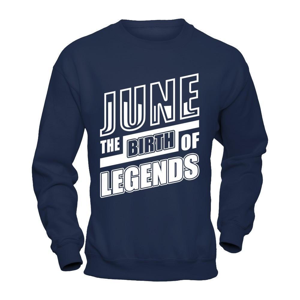 June The Birth Of Legends-T-Shirt & Hoodie-Crewneck Sweatshirt-Navy