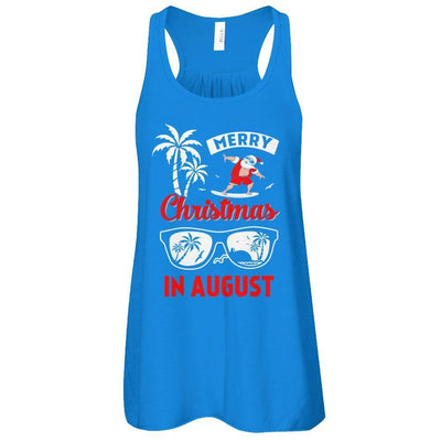 Merry Christmas In August-T-Shirt & Tank Top-Women's Flowy Racerback Tank-True Royal