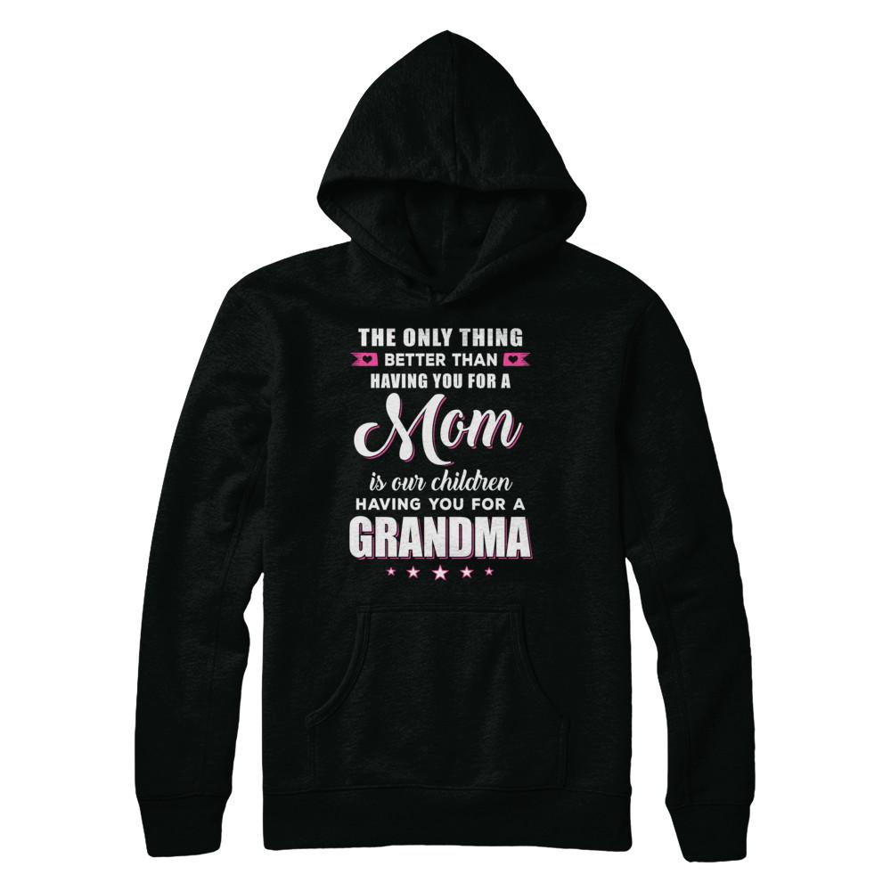 Only The Best Mom Get Promoted To Grandma Mothers Day-T-Shirt & Hoodie-Pullover Hoodie-Black