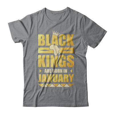 Black Kings Are Born In January Birthday-T-Shirt & Hoodie-Classic T-Shirt-Sport Grey