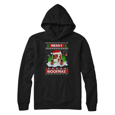 Pitbull Merry Woofmas Ugly Christmas Sweater-T-Shirt & Sweatshirt-Pullover Hoodie-Black