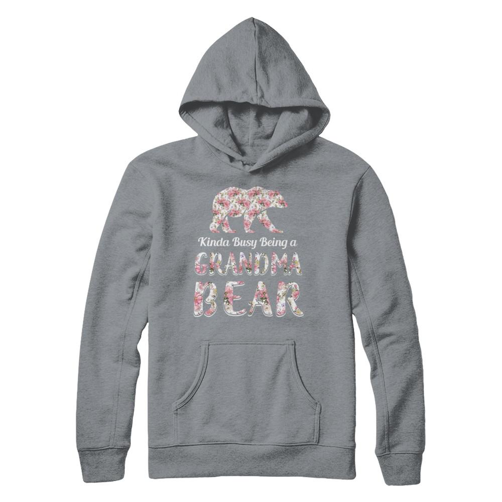Grandma Bear Dinosaur Kinda Busy Being A Grandmabear-T-Shirt & Hoodie-Pullover Hoodie-Light Steel