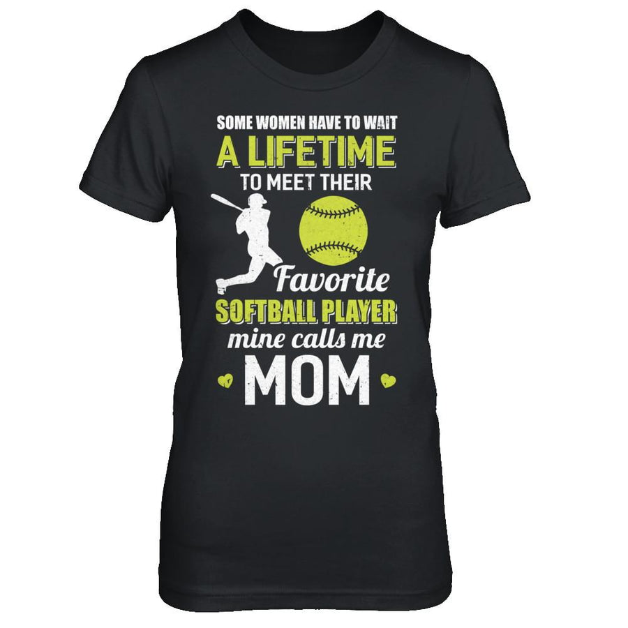 Funny My Favorite Softball Player Calls Me Mom-T-Shirt & Hoodie-