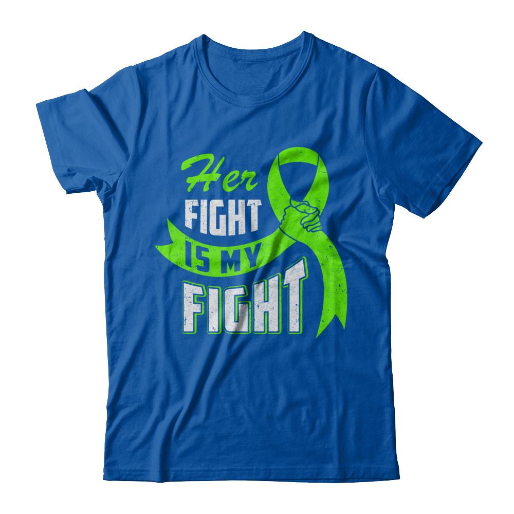 Her Fight is My Fight Liver Cancer Awareness Green Ribbon-T-Shirt & Hoodie-Premium T-Shirt-Royal